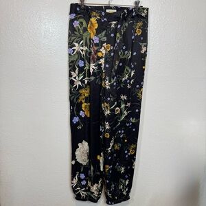 Maeve by Anthropologie Floral Belted Pants Size 8T (Tall)